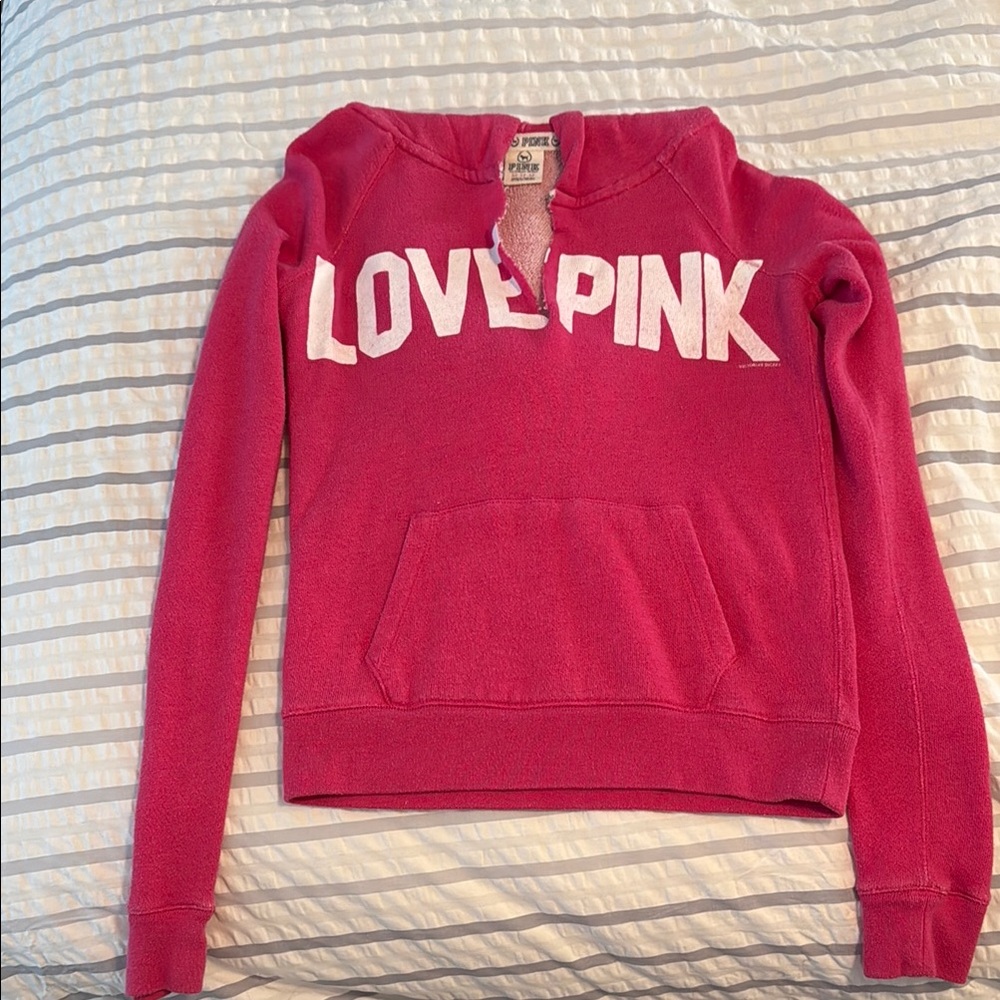 PINK Victoria's Secret Pink Crew Neck Sweater Love Pink Design
